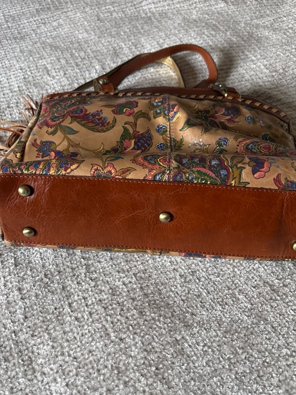 Patricia Nash Floral Printed Shoulder Bag in Tan, Gold and Brown - Picture 2 of 9